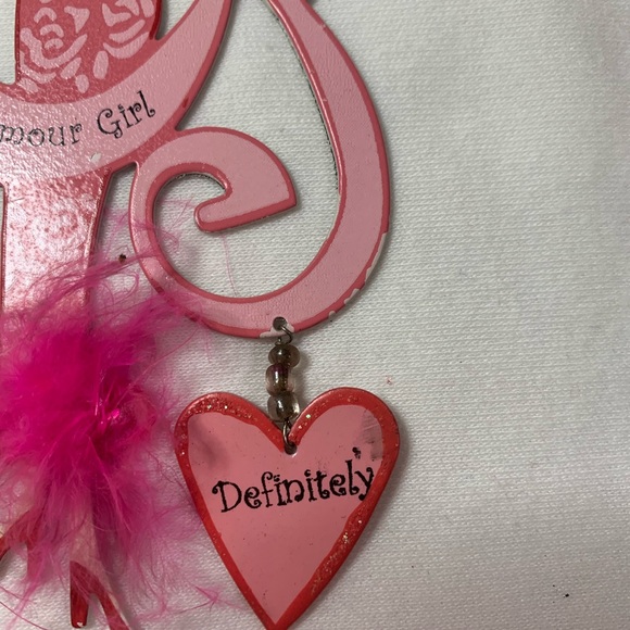 Glamour girl ornament pink heart feathers sunset vista designs woman - Picture 2 of 6